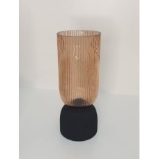 Vaso de Vidro Rose com Preto P Vaso de Vidro Rose com Preto P